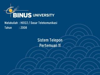 Sistem Telepon Pertemuan 11