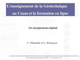 L’enseignement de la Géotechnique au Cnam et la formation en ligne