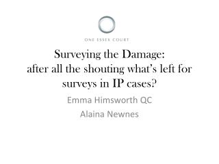 Surveying the Damage: after all the shouting what’s left for surveys in IP cases?