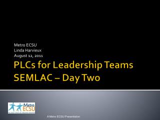 PLCs for Leadership Teams SEMLAC – Day Two