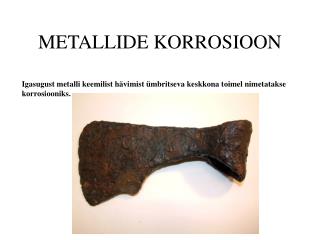 METALLIDE KORROSIOON