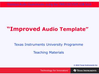 “Improved Audio Template”