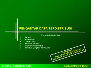 PENGANTAR DATA TERDISTRIBUSI