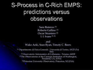 S-Process in C-Rich EMPS: predictions versus observations