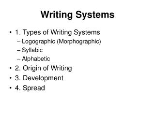 Writing Systems