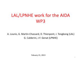 LAL/LPNHE work for the AIDA WP3