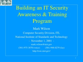 Building an IT Security Awareness & Training Program