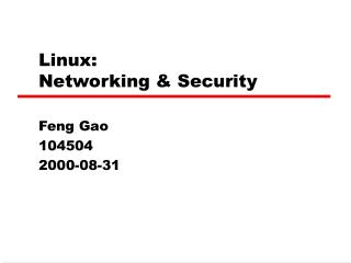 Linux: Networking &amp; Security