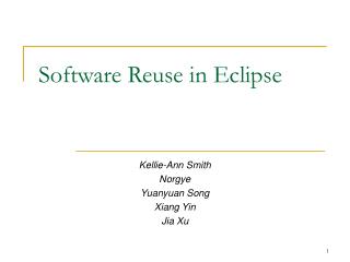 Software Reuse in Eclipse