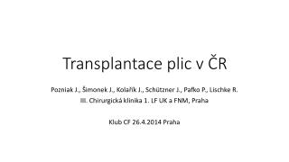 Transplantace plic v ČR