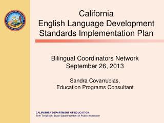 California English Language Development Standards Implementation Plan