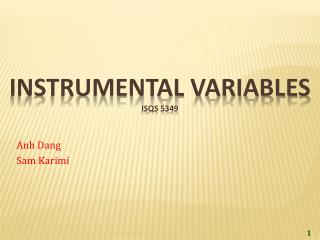 Instrumental Variables ISQS 5349