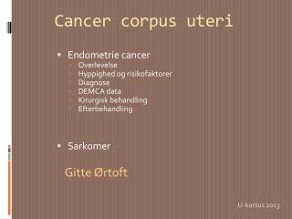 Cancer corpus uteri