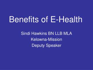 Benefits of E-Health