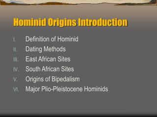 Hominid Origins Introduction