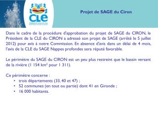 Projet de SAGE du Ciron