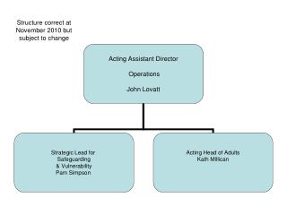 Structure correct at November 2010 but subject to change