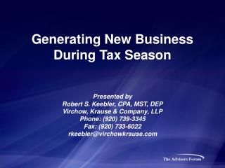 Generating New Business During Tax Season