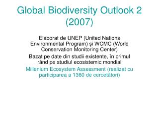 Global Biodiversity Outlook 2 (2007)