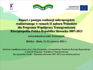 Raport z postępu realizacji mikroprojektu realizowanego w ramach II naboru Wniosków