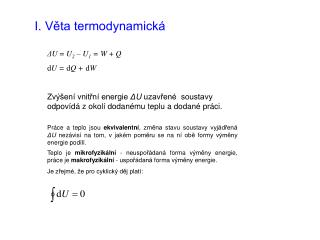 I. Věta termodynamická