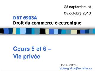 DRT 6903A Droit du commerce électronique