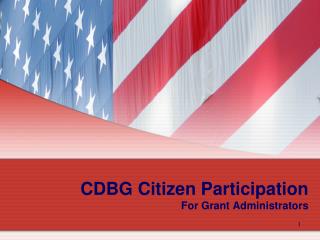 CDBG Citizen Participation For Grant Administrators