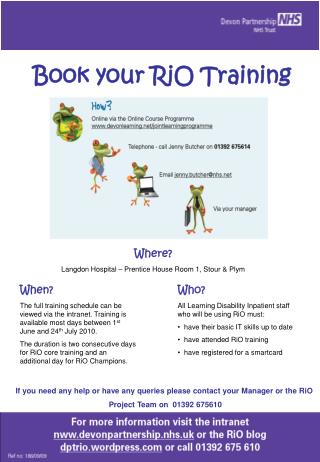 Book your RiO Training