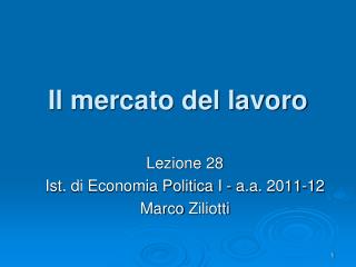 Il mercato del lavoro