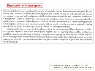 Expression of clones genes