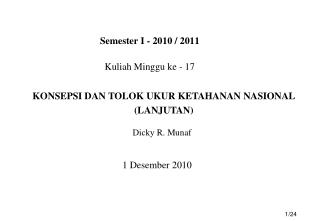 Semester I - 2010 / 2011