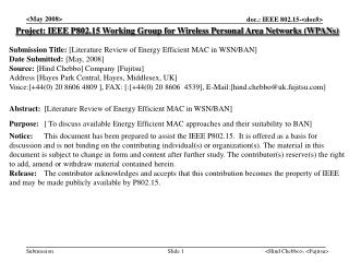 Project: IEEE P802.15 Working Group for Wireless Personal Area Networks (WPANs)