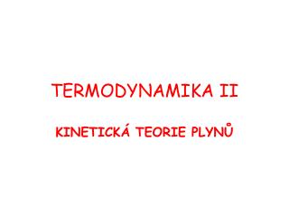 TERMODYNAMIKA II