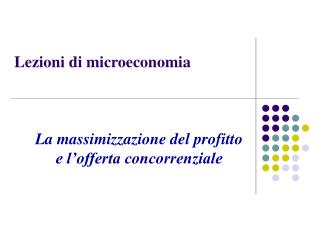 Lezioni di microeconomia