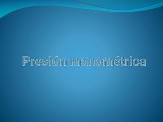 Presión manométrica