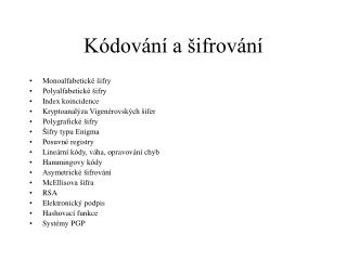 Kódování a šifrování