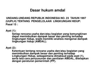 Dasar hukum amdal