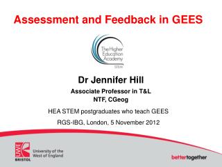 Assessment and Feedback in GEES