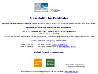 Presentation for Candidates