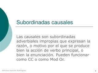 Subordinadas causales