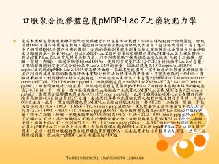 口服聚合微膠體包覆 pMBP-Lac Z 之藥物動力學