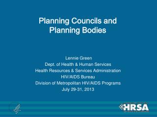 Planning Councils and Planning Bodies