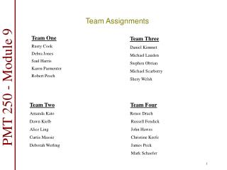 Team Assignments