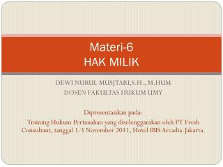 Materi-6 HAK MILIK