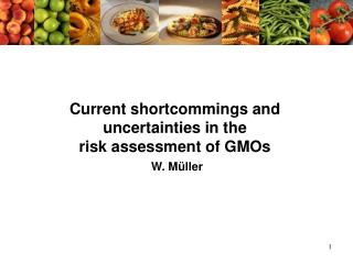 Current shortcommings and uncertainties in the risk assessment of GMOs W. Müller