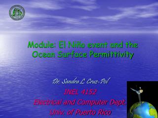 Module: El Niño event and the Ocean Surface Permittivity