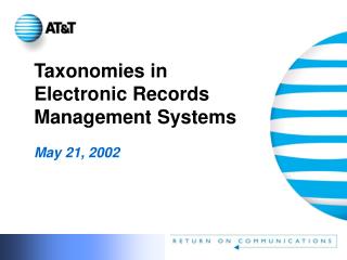 Taxonomies in Electronic Records Management Systems