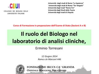 Il ruolo del Biologo nel laboratorio di analisi cliniche,