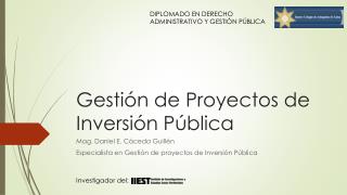 Gestión de Proyectos de Inversión Pública