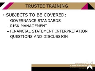 TRUSTEE TRAINING